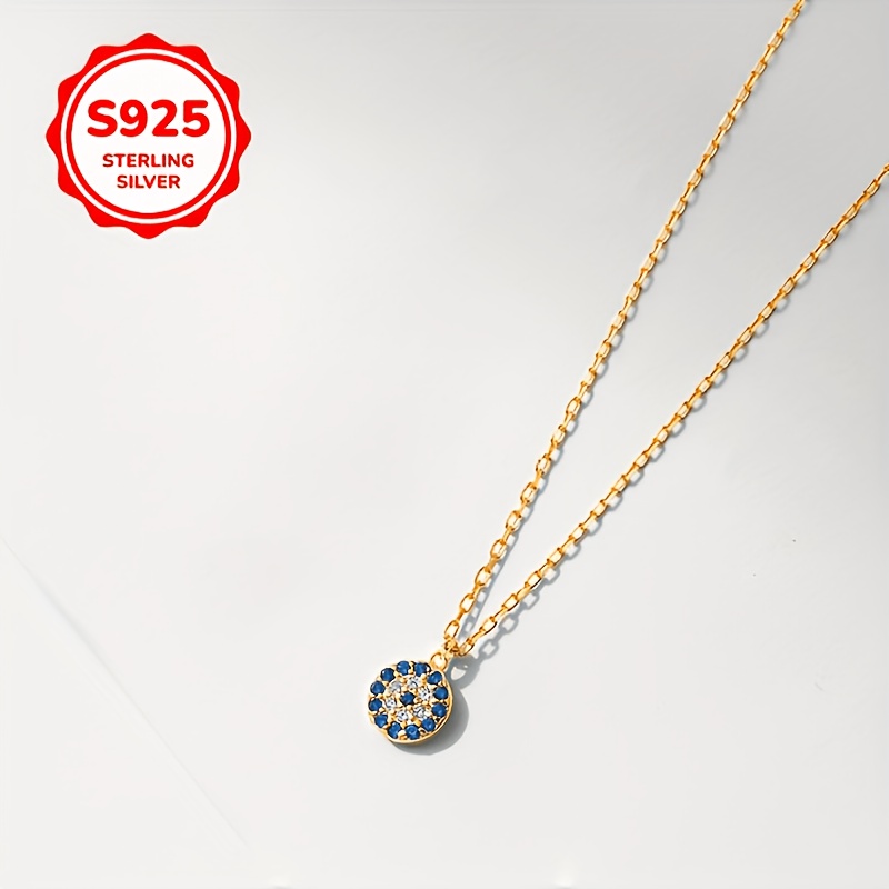 925 Sterling Silver Personalized Round Eye Pendant Necklace — Gift for Couples